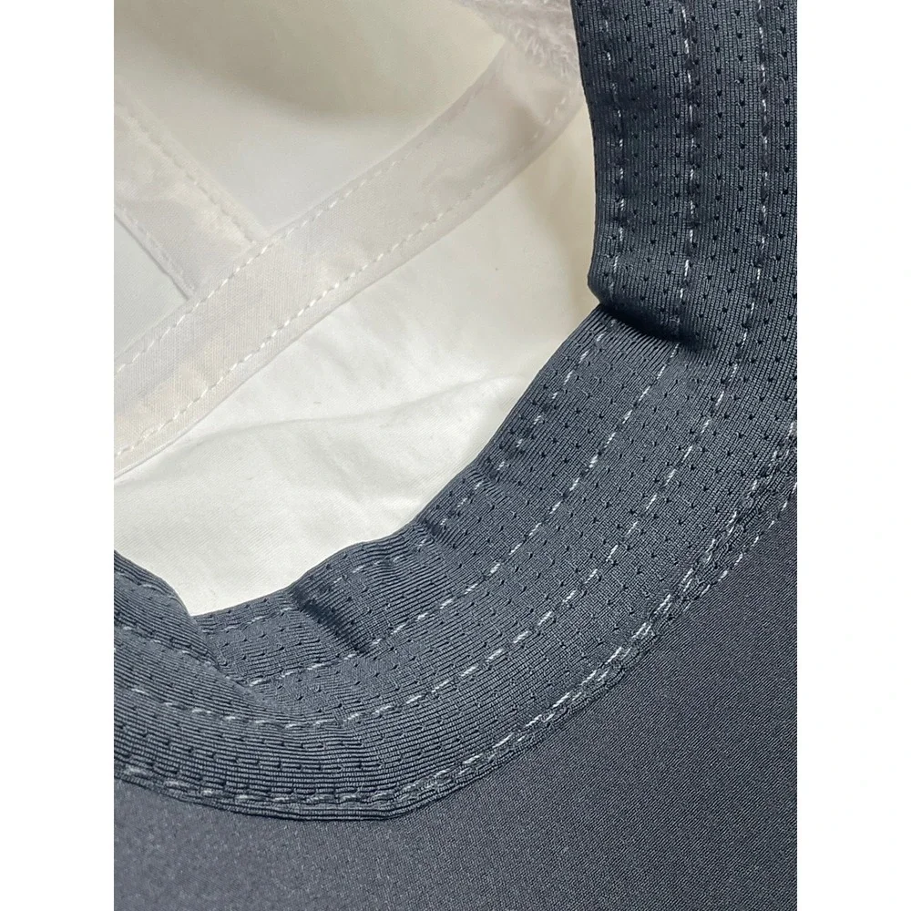Gadiemkensd Folding Packable Hat Long Brim Adjustable White Reflective Gray Cap